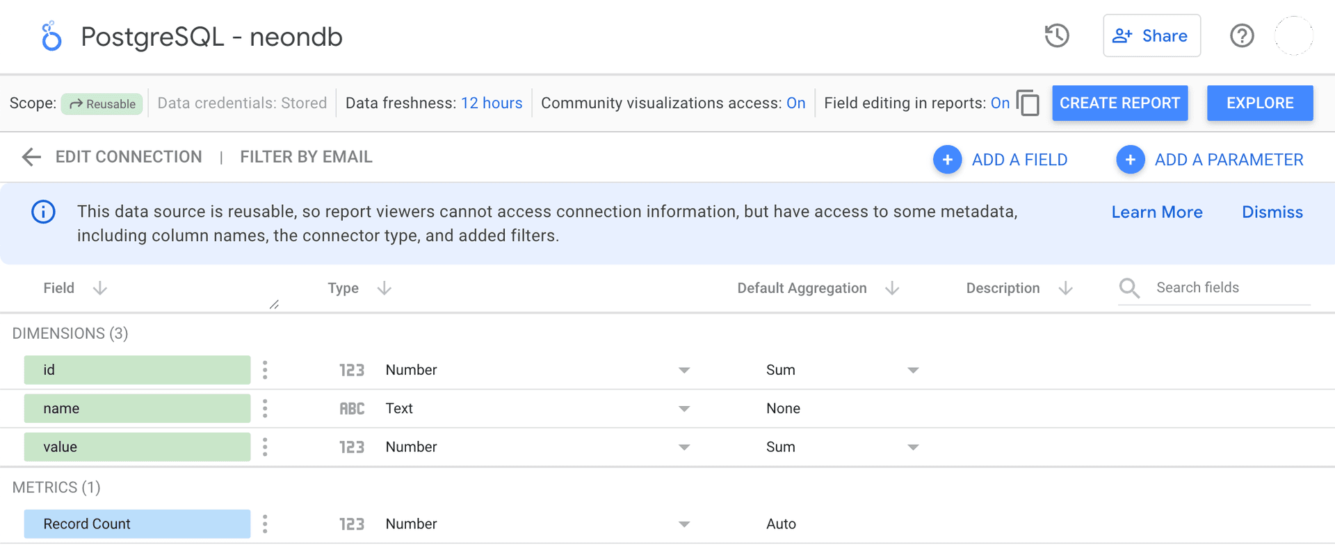Looker studio upload pem file